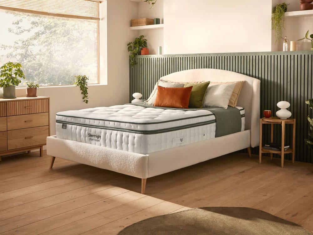 A semi-dressed Divan bed from Silentnight's Plant range